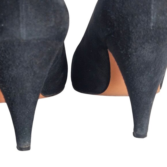 Salvatore Ferragamo Women's Black Suede Pumps 5.5B | Quiet Luxury Old Money - Picture 6 of 10